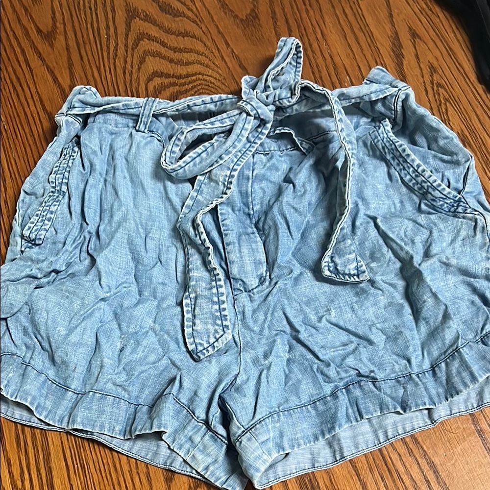 Skies Are Blue High Waist Blue Shorts